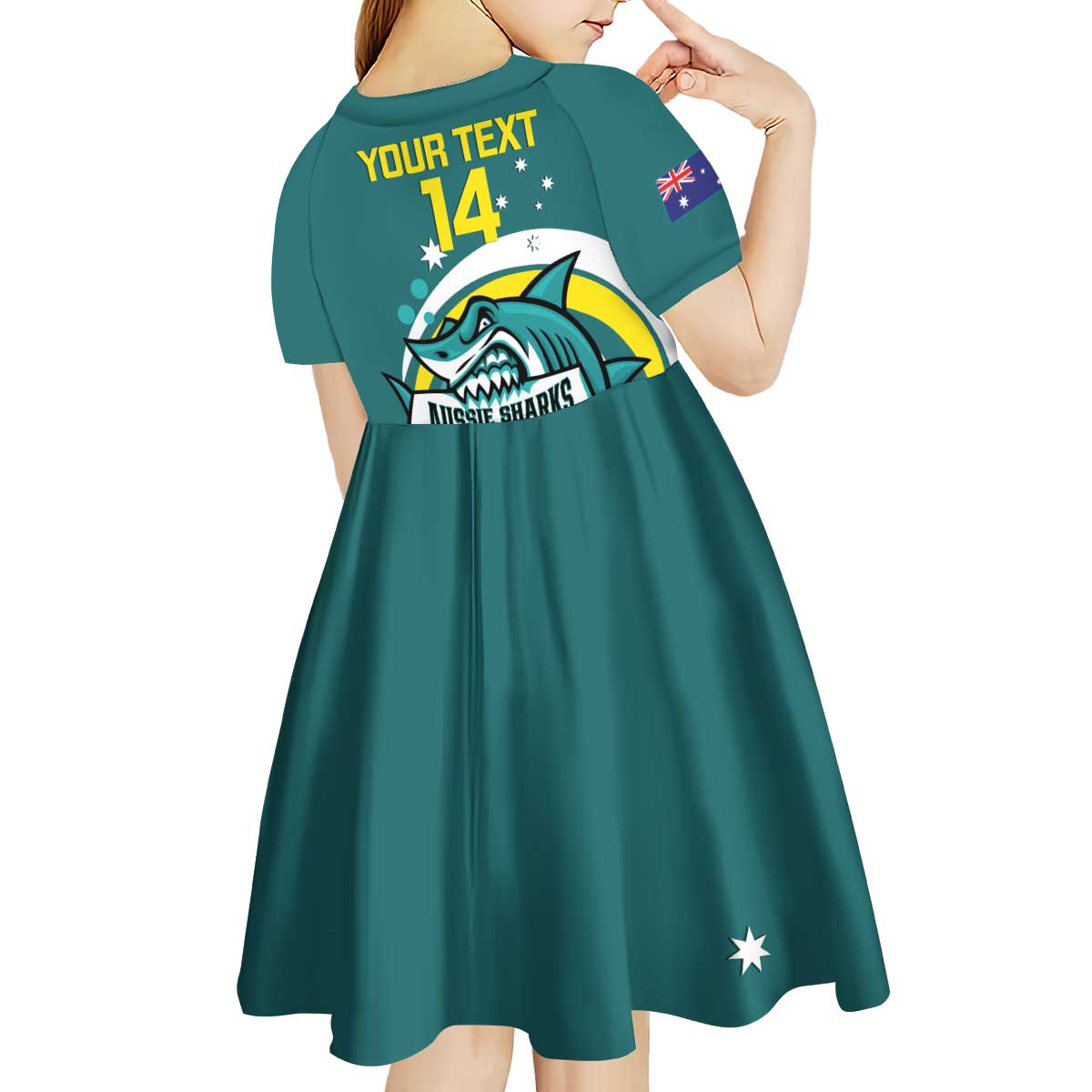 Custom Australia Water Polo 2024 Kid Short Sleeve Dress Aussie Shark Sporty Version
