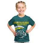 Custom Australia Water Polo 2024 Kid T Shirt Aussie Shark Sporty Version