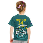 Custom Australia Water Polo 2024 Kid T Shirt Aussie Shark Sporty Version