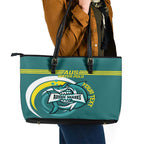 Custom Australia Water Polo 2024 Leather Tote Bag Aussie Shark Sporty Version