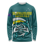 Custom Australia Water Polo 2024 Long Sleeve Shirt Aussie Shark Sporty Version