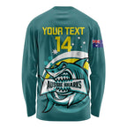 Custom Australia Water Polo 2024 Long Sleeve Shirt Aussie Shark Sporty Version
