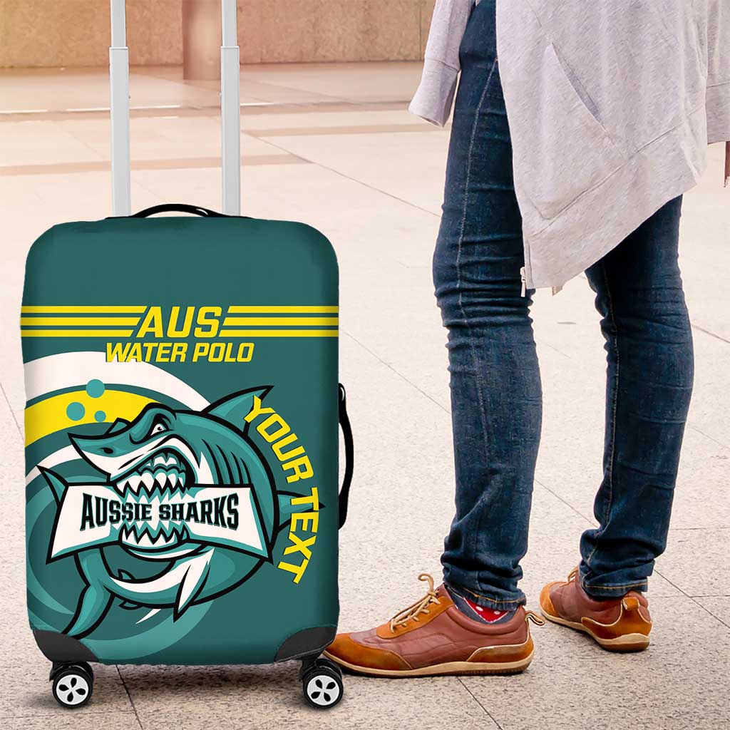 Custom Australia Water Polo 2024 Luggage Cover Aussie Shark Sporty Version