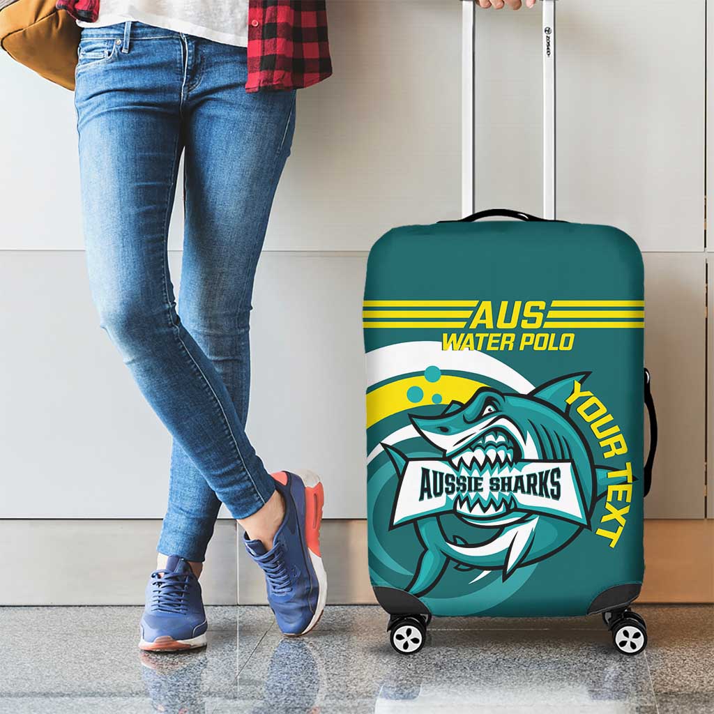 Custom Australia Water Polo 2024 Luggage Cover Aussie Shark Sporty Version