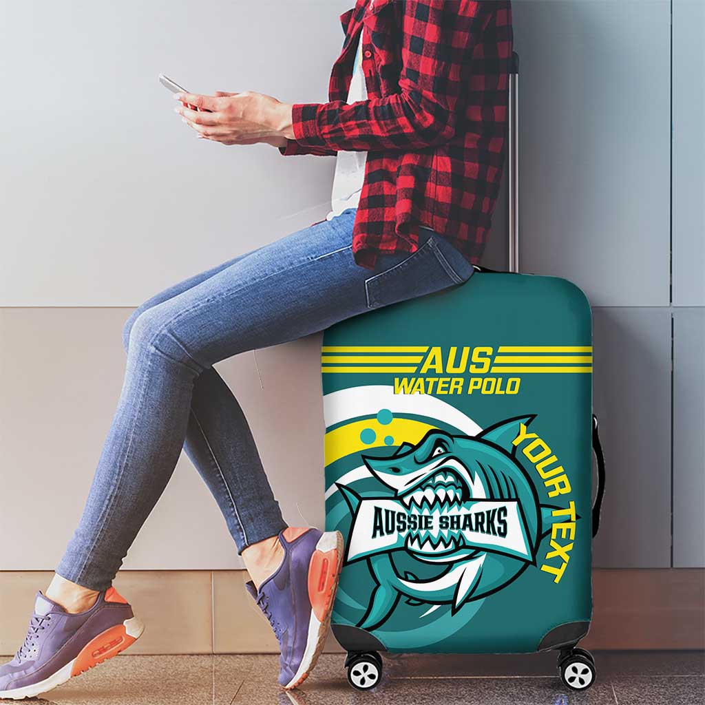 Custom Australia Water Polo 2024 Luggage Cover Aussie Shark Sporty Version