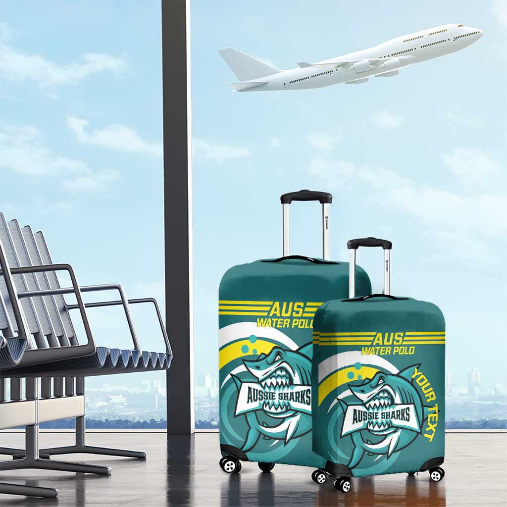 Custom Australia Water Polo 2024 Luggage Cover Aussie Shark Sporty Version