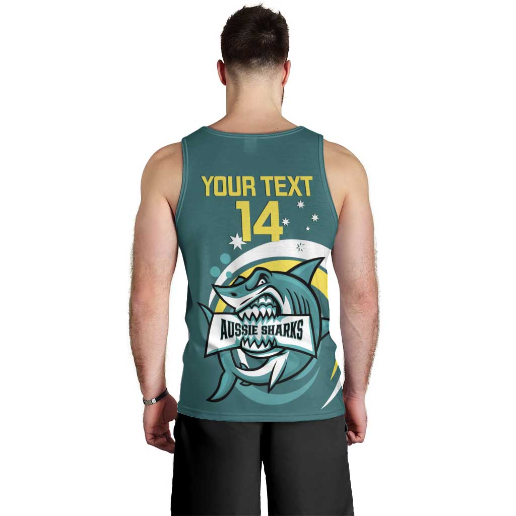 Custom Australia Water Polo 2024 Men Tank Top Aussie Shark Sporty Version