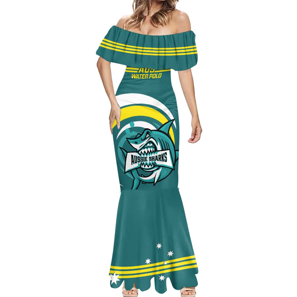 Custom Australia Water Polo 2024 Mermaid Dress Aussie Shark Sporty Version