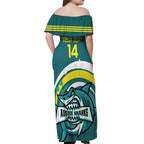 Custom Australia Water Polo 2024 Off Shoulder Maxi Dress Aussie Shark Sporty Version