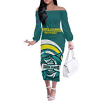 Custom Australia Water Polo 2024 Off The Shoulder Long Sleeve Dress Aussie Shark Sporty Version