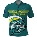 Custom Australia Water Polo 2024 Polo Shirt Aussie Shark Sporty Version