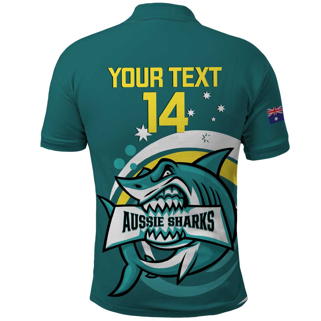 Custom Australia Water Polo 2024 Polo Shirt Aussie Shark Sporty Version