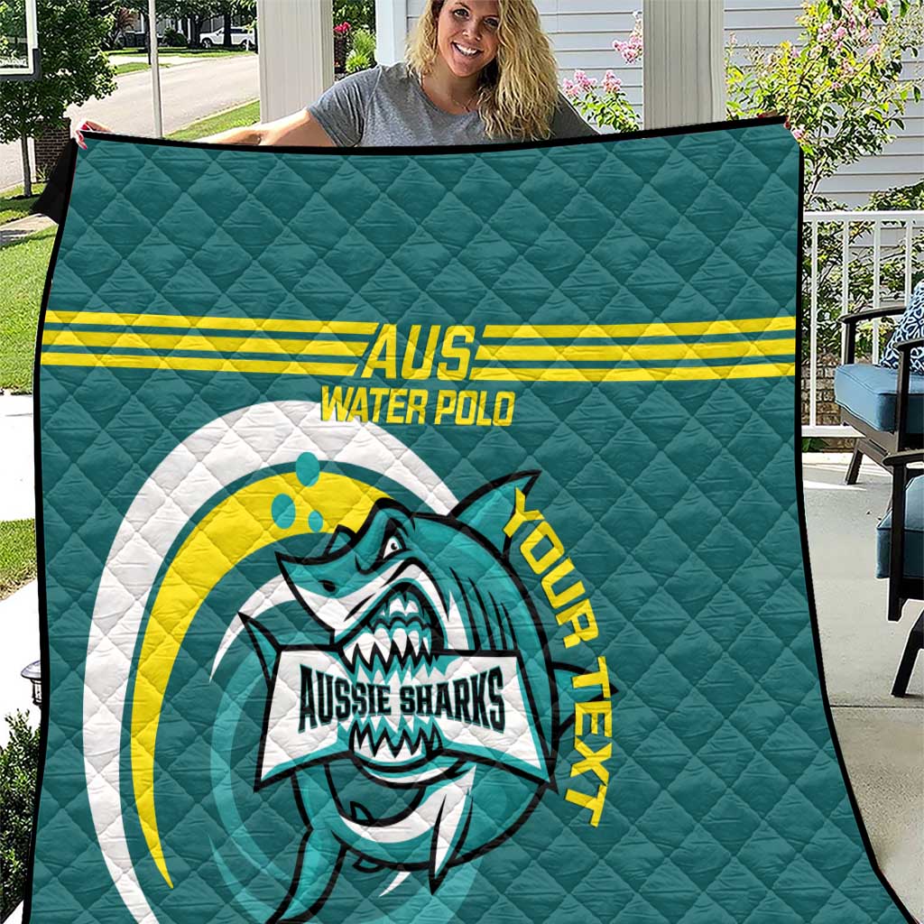 Custom Australia Water Polo 2024 Quilt Aussie Shark Sporty Version