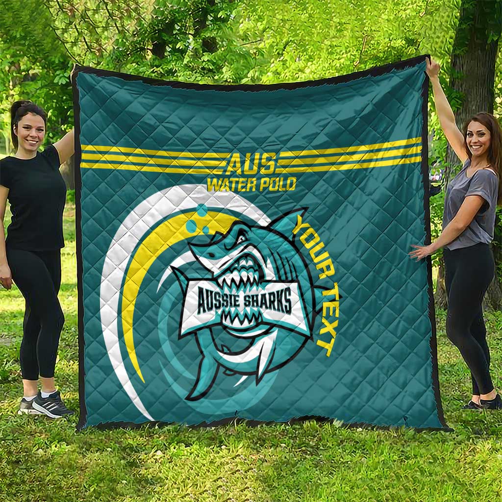 Custom Australia Water Polo 2024 Quilt Aussie Shark Sporty Version