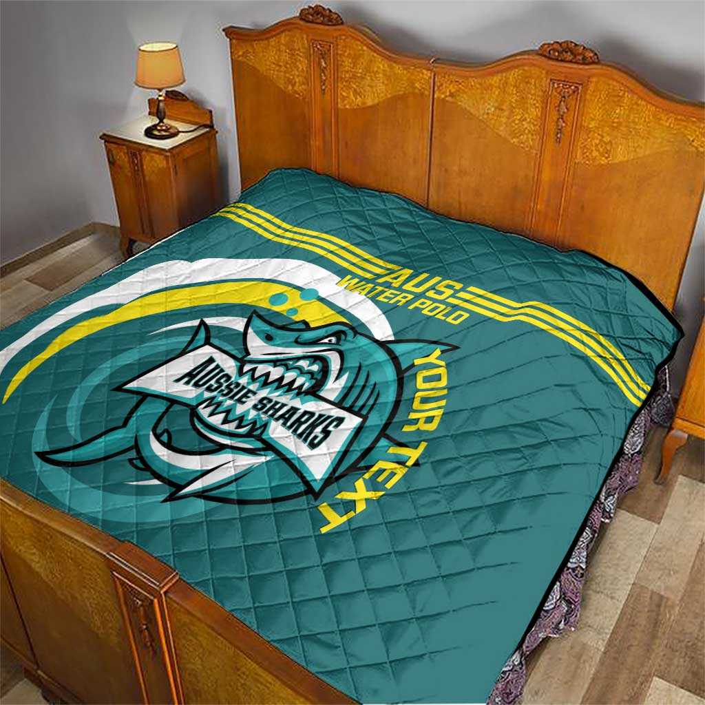 Custom Australia Water Polo 2024 Quilt Aussie Shark Sporty Version