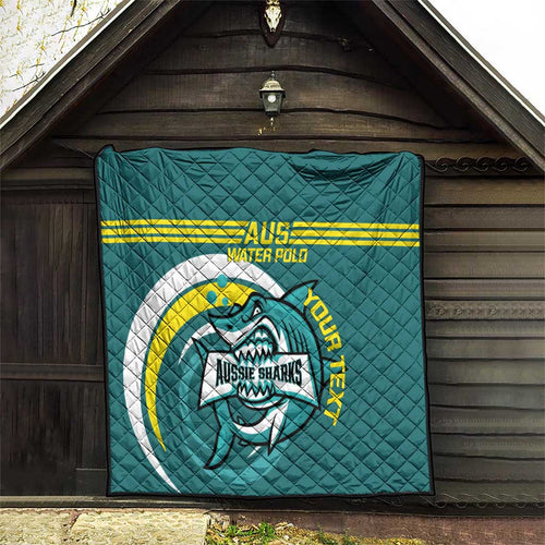Custom Australia Water Polo 2024 Quilt Aussie Shark Sporty Version