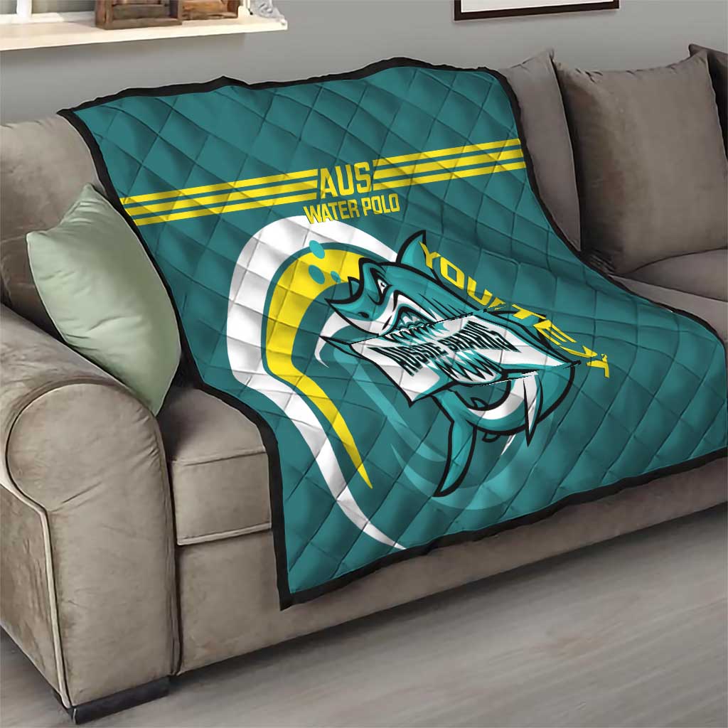 Custom Australia Water Polo 2024 Quilt Aussie Shark Sporty Version