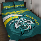 Custom Australia Water Polo 2024 Quilt Bed Set Aussie Shark Sporty Version