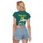 Custom Australia Water Polo 2024 Raglan Cropped T Shirt Aussie Shark Sporty Version