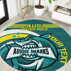 Custom Australia Water Polo 2024 Round Carpet Aussie Shark Sporty Version