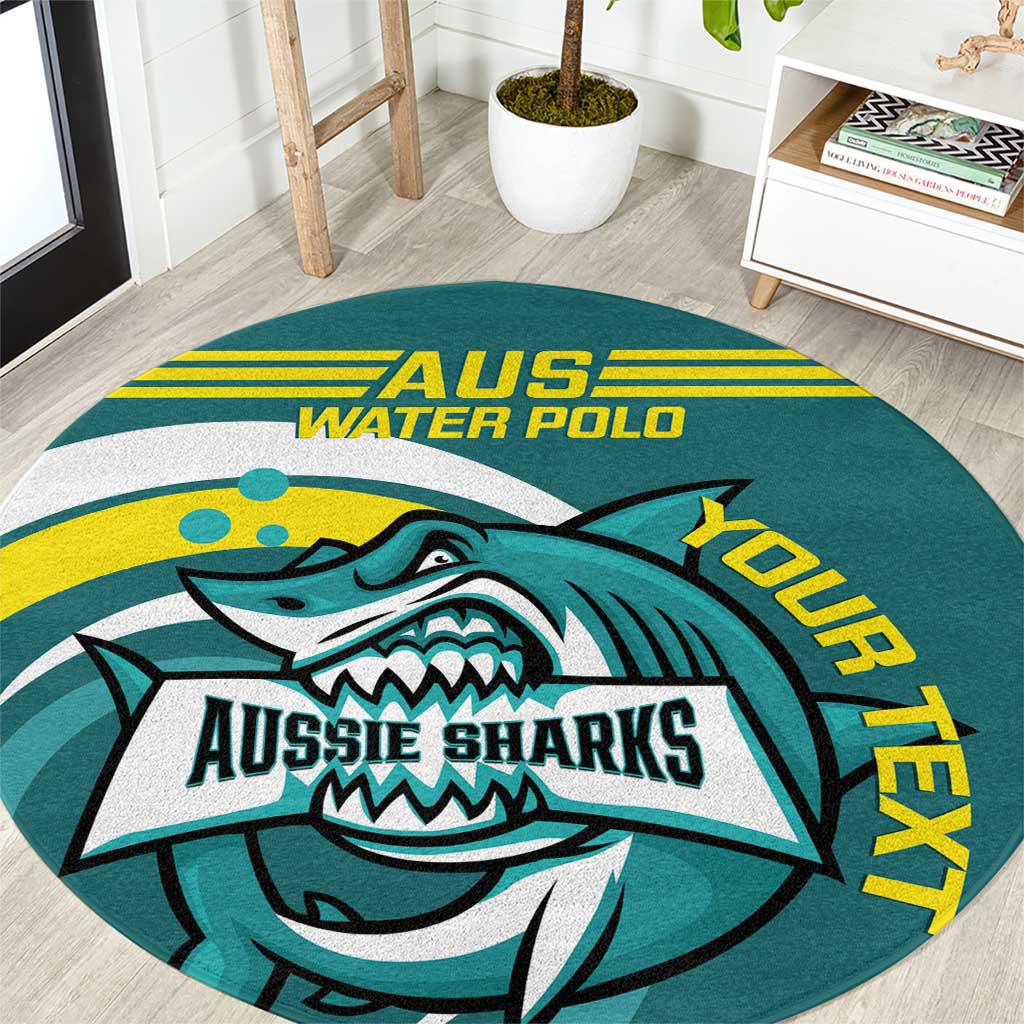 Custom Australia Water Polo 2024 Round Carpet Aussie Shark Sporty Version