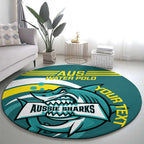 Custom Australia Water Polo 2024 Round Carpet Aussie Shark Sporty Version