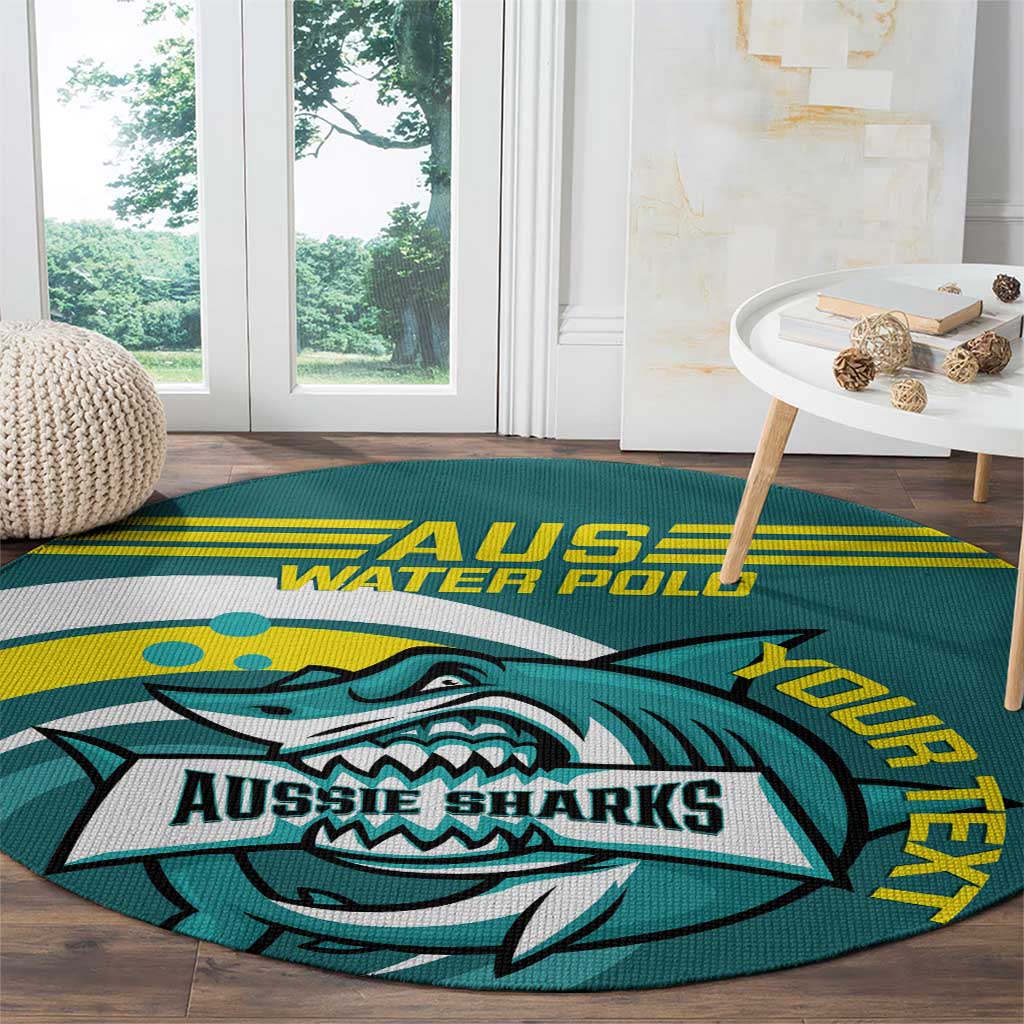 Custom Australia Water Polo 2024 Round Carpet Aussie Shark Sporty Version