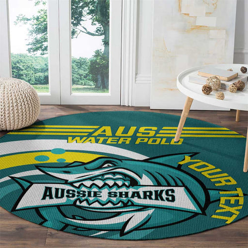 Custom Australia Water Polo 2024 Round Carpet Aussie Shark Sporty Version