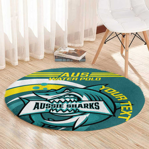 Custom Australia Water Polo 2024 Round Carpet Aussie Shark Sporty Version