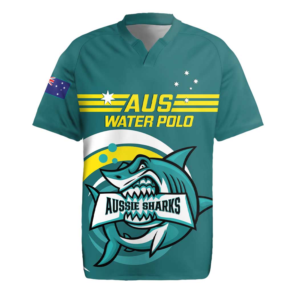 Custom Australia Water Polo 2024 Rugby Jersey Aussie Shark Sporty Version