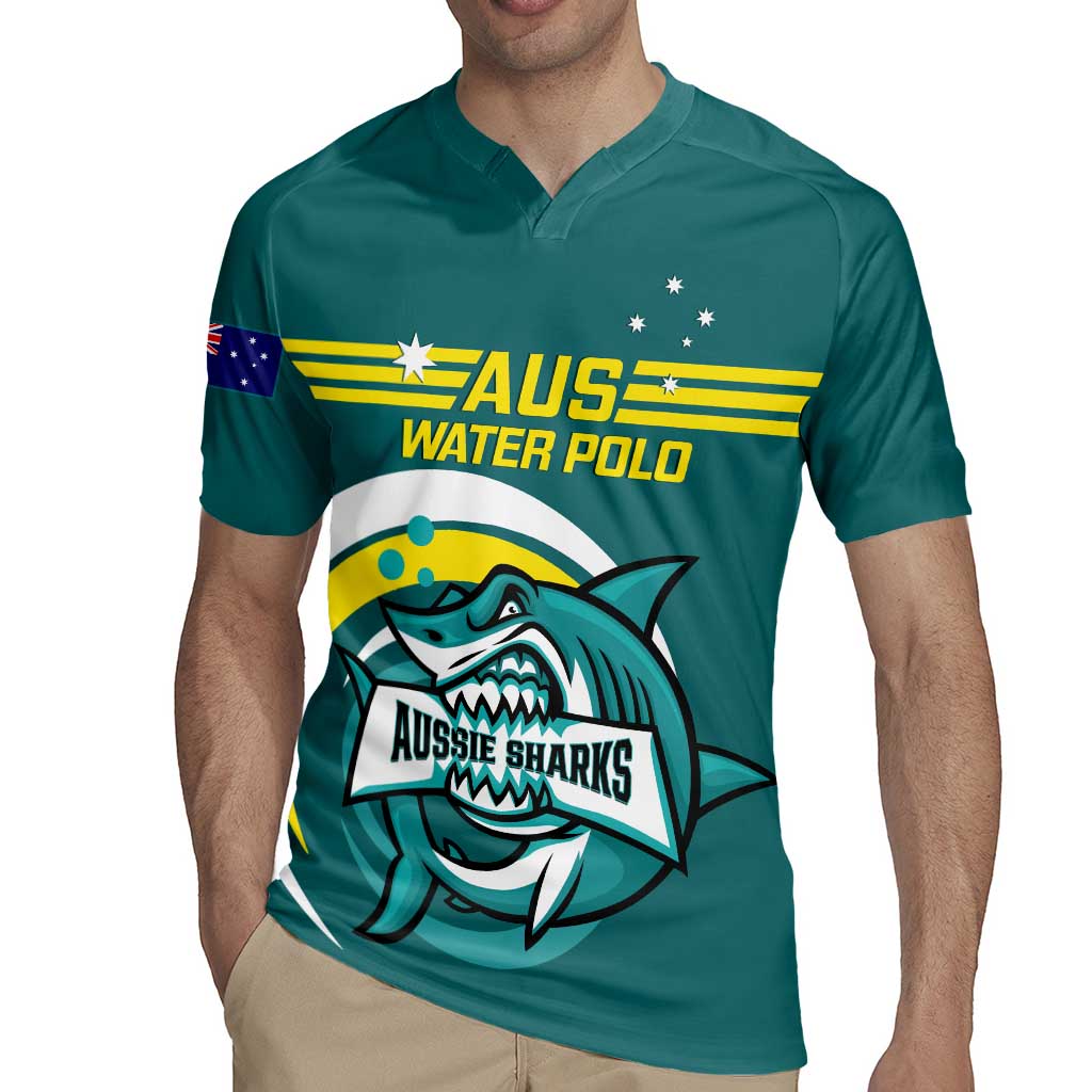Custom Australia Water Polo 2024 Rugby Jersey Aussie Shark Sporty Version