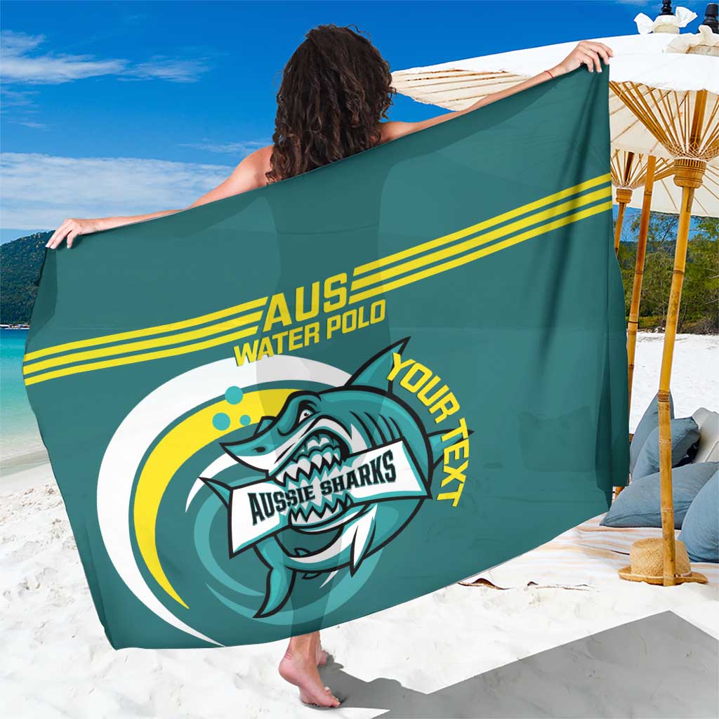 Custom Australia Water Polo 2024 Sarong Aussie Shark Sporty Version