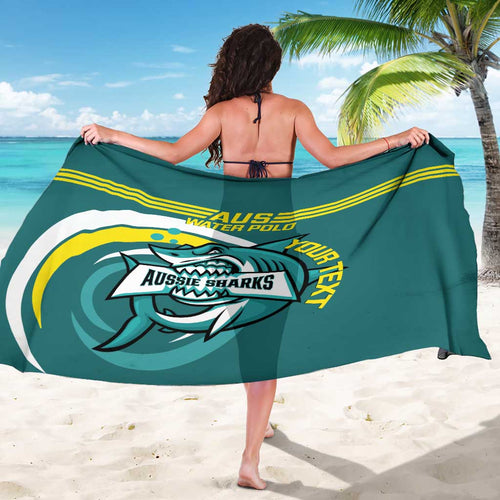 Custom Australia Water Polo 2024 Sarong Aussie Shark Sporty Version