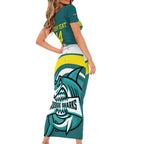 Custom Australia Water Polo 2024 Short Sleeve Bodycon Dress Aussie Shark Sporty Version