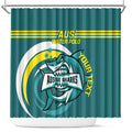 Custom Australia Water Polo 2024 Shower Curtain Aussie Shark Sporty Version