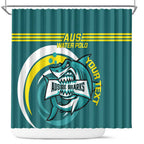 Custom Australia Water Polo 2024 Shower Curtain Aussie Shark Sporty Version