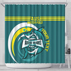 Custom Australia Water Polo 2024 Shower Curtain Aussie Shark Sporty Version