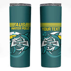 Personalised Australia Water Polo 2024 Skinny Tumbler Aussie Shark Sporty Version