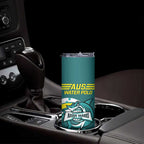 Personalised Australia Water Polo 2024 Skinny Tumbler Aussie Shark Sporty Version