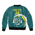 Custom Australia Water Polo 2024 Sleeve Zip Bomber Jacket Aussie Shark Sporty Version