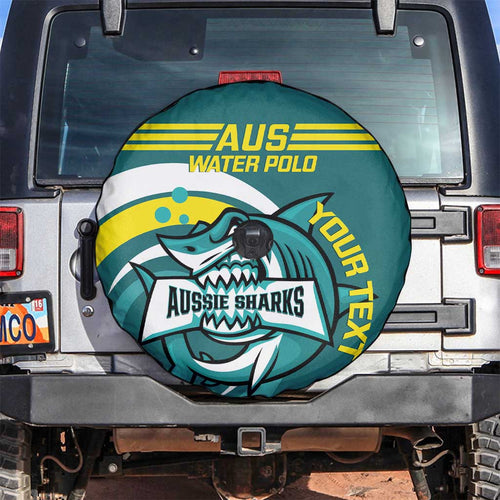 Custom Australia Water Polo 2024 Spare Tire Cover Aussie Shark Sporty Version