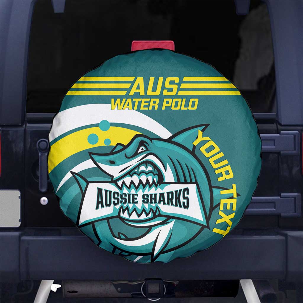 Custom Australia Water Polo 2024 Spare Tire Cover Aussie Shark Sporty Version