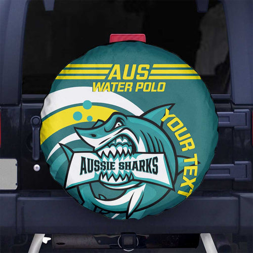 Custom Australia Water Polo 2024 Spare Tire Cover Aussie Shark Sporty Version