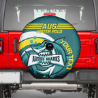 Custom Australia Water Polo 2024 Spare Tire Cover Aussie Shark Sporty Version