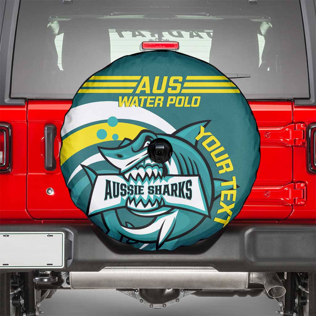 Custom Australia Water Polo 2024 Spare Tire Cover Aussie Shark Sporty Version