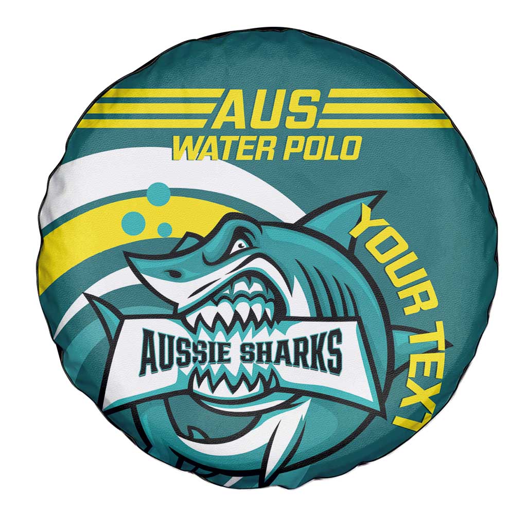 Custom Australia Water Polo 2024 Spare Tire Cover Aussie Shark Sporty Version