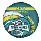 Custom Australia Water Polo 2024 Spare Tire Cover Aussie Shark Sporty Version