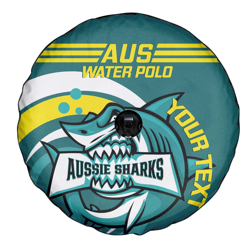Custom Australia Water Polo 2024 Spare Tire Cover Aussie Shark Sporty Version