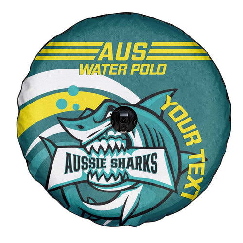 Custom Australia Water Polo 2024 Spare Tire Cover Aussie Shark Sporty Version