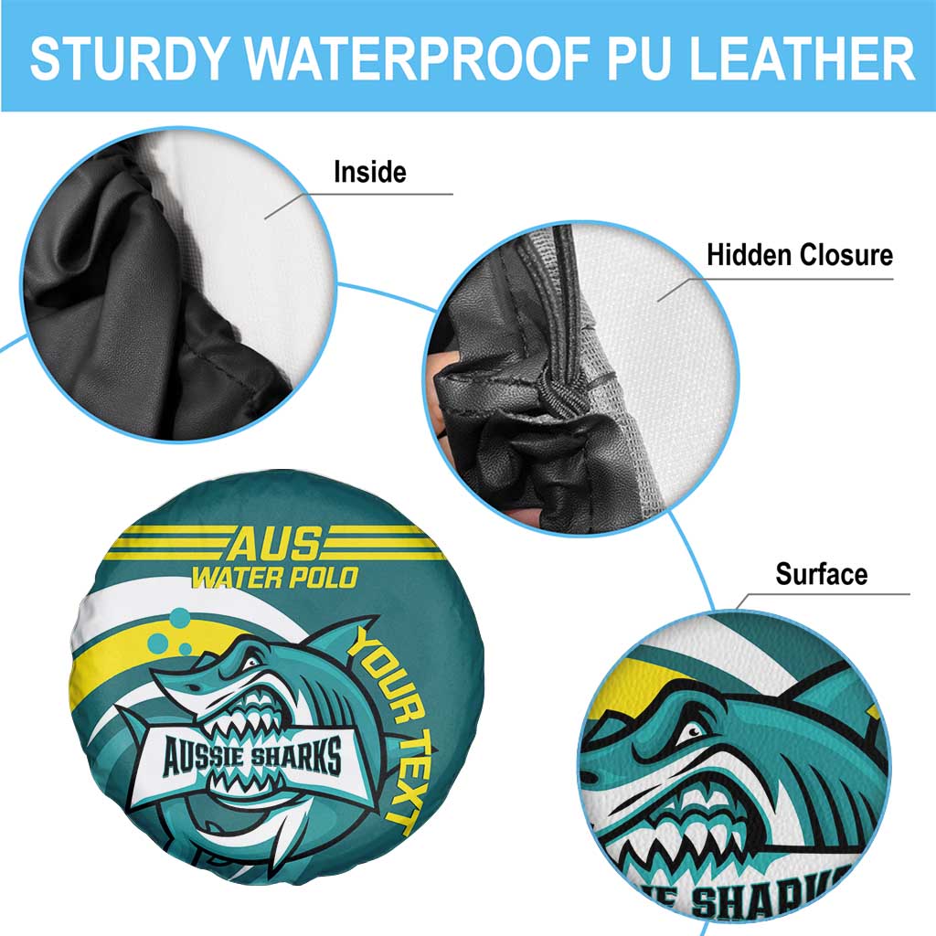 Custom Australia Water Polo 2024 Spare Tire Cover Aussie Shark Sporty Version